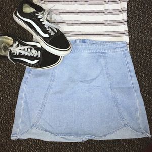 Pacsun Tulip Denim Mini Skirt - Bright Indigo
